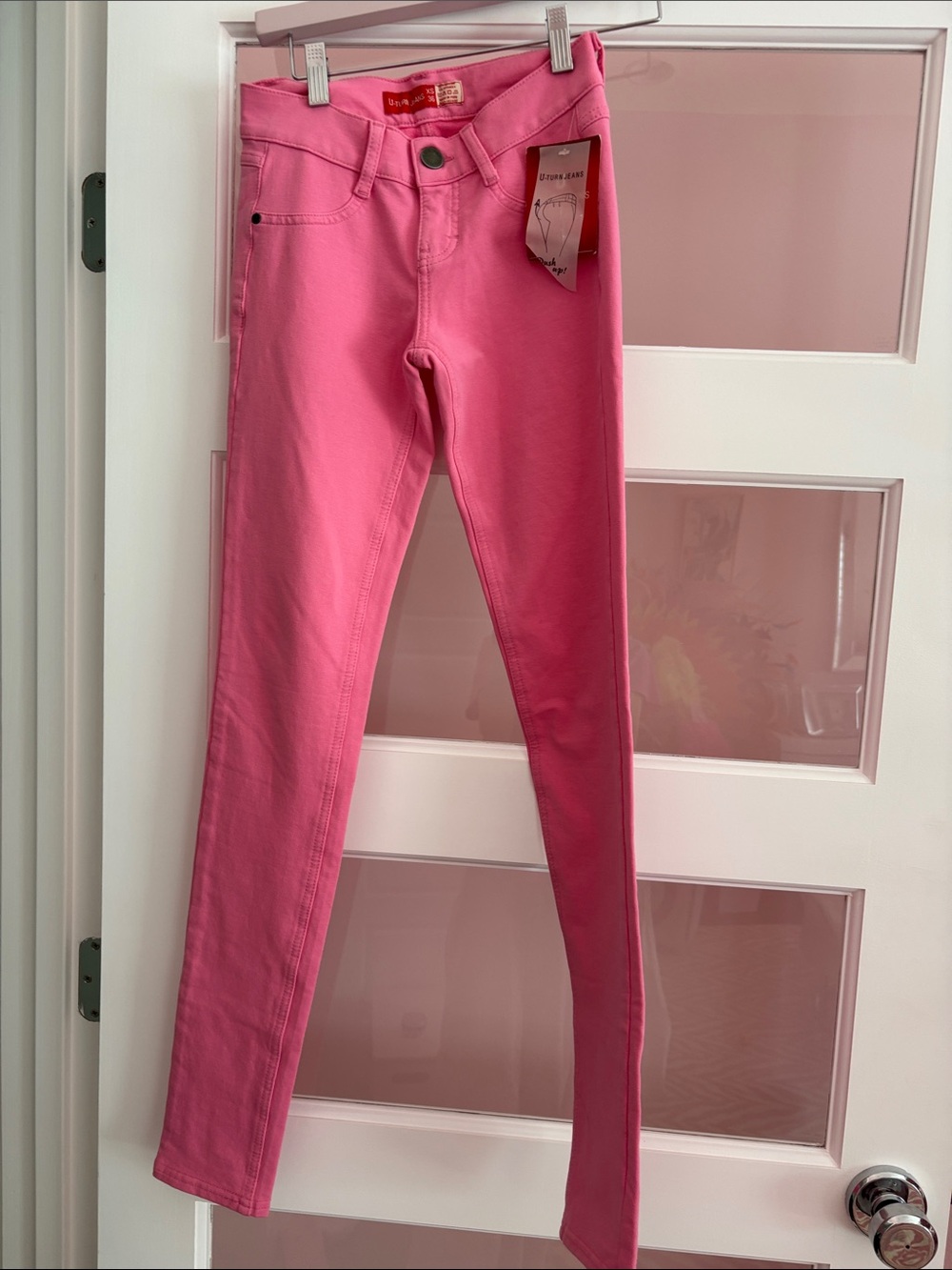 High-Rise Pink Skinny Jeans for Women
